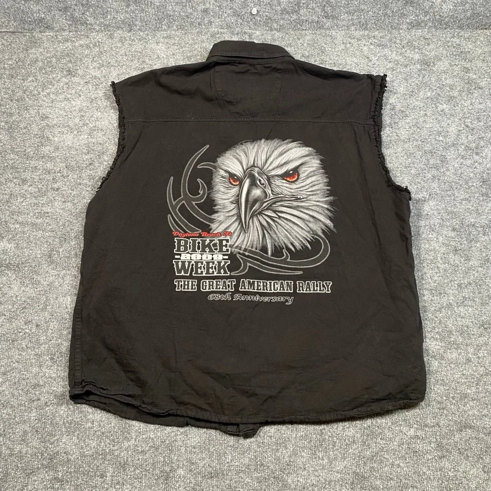 USA Biker Design Daytona Bike Week 2009 Eagle Vest Black Mens 5XL Sleeveless